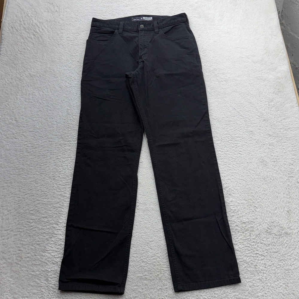 Carhartt Rugged Flex Relaxed Fit Canvas 5-Pocket Work Pants Black 32x32